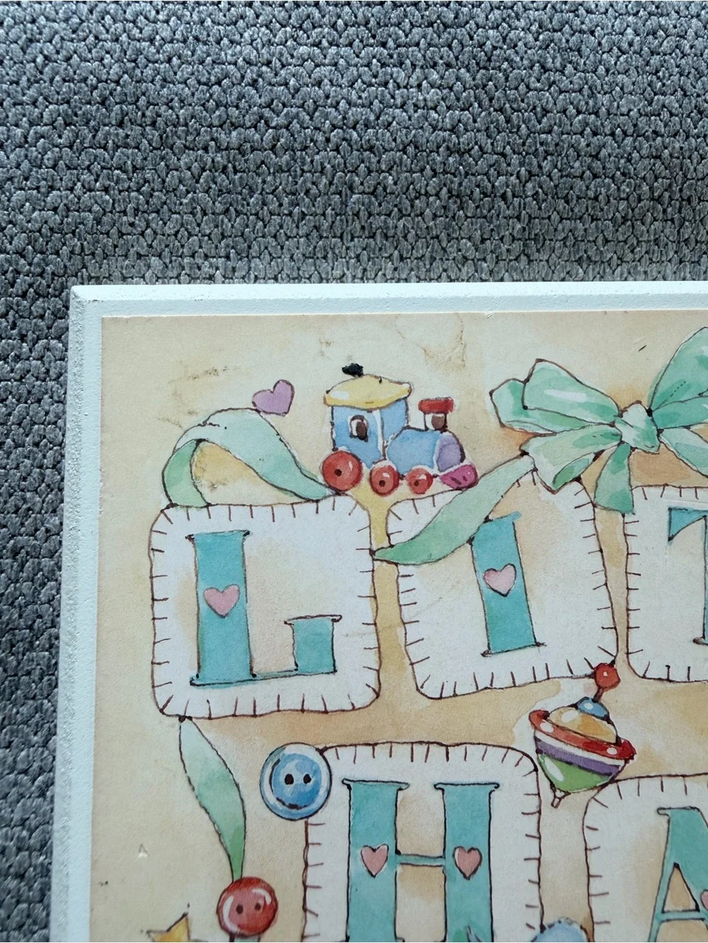 Little Hands 80s 90s Nursery Decorative Vintage Wall Art Cream Nursery Print